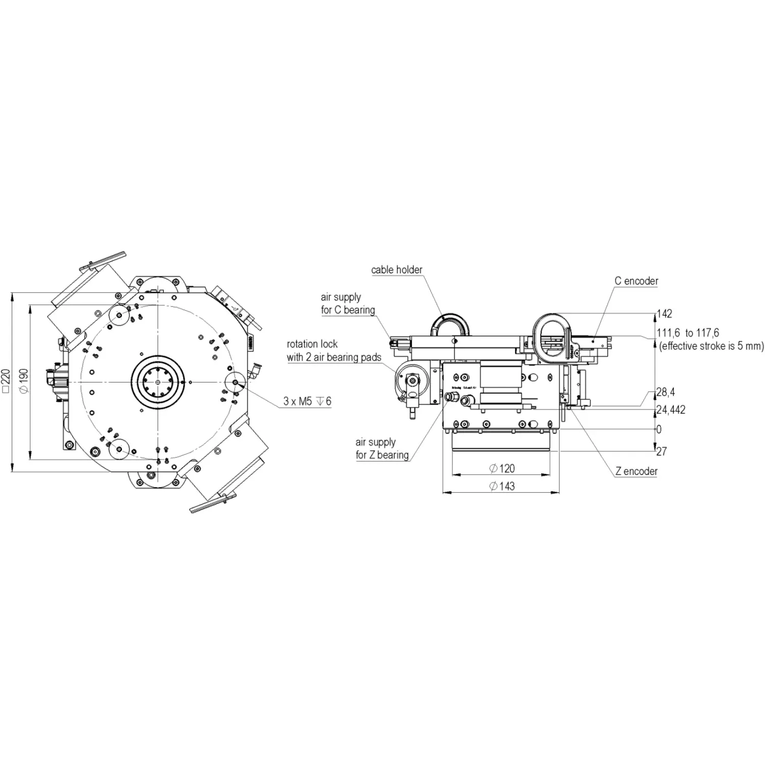 MW-0745 ZC-Axis Megawatt Motion High Precision Vertical Air Bearing Stage